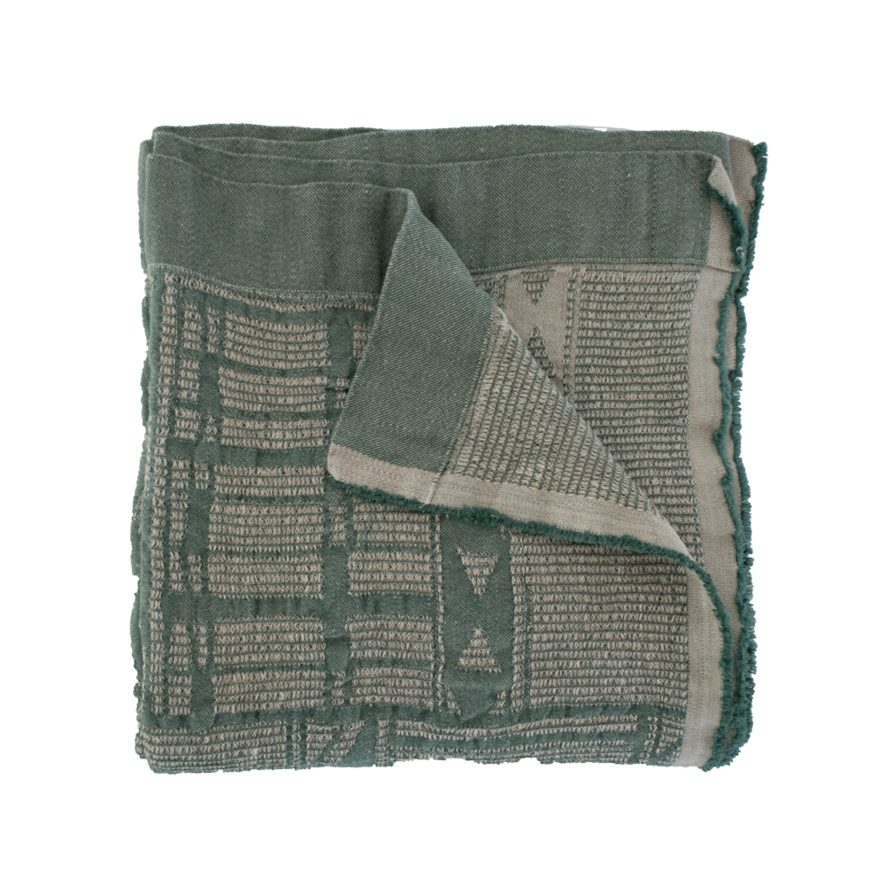 Bogolan Bed Throw           Colour: Forest Green