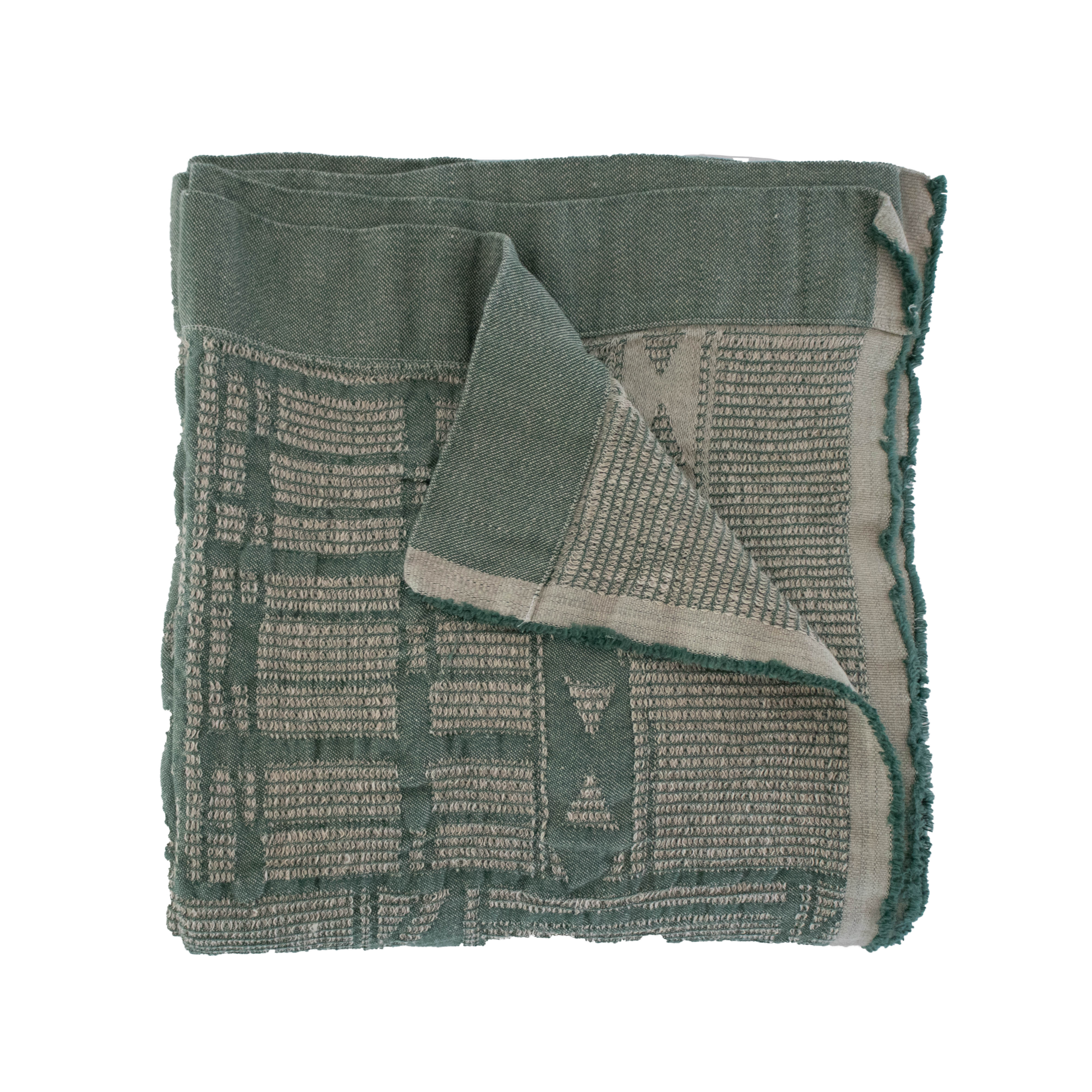 Bogolan Bed Throw Colour: Forest Green