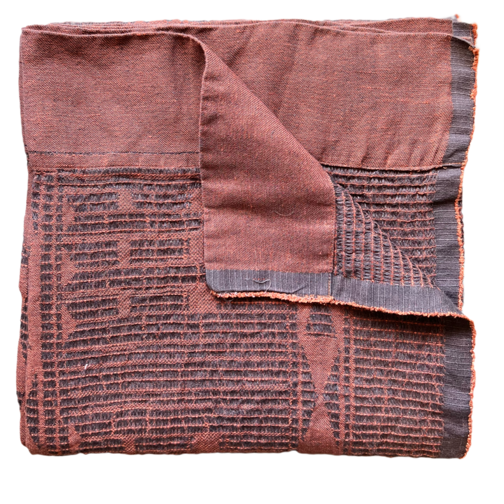 Bogolan Bed Throw           Colour: Rust/Charcoal