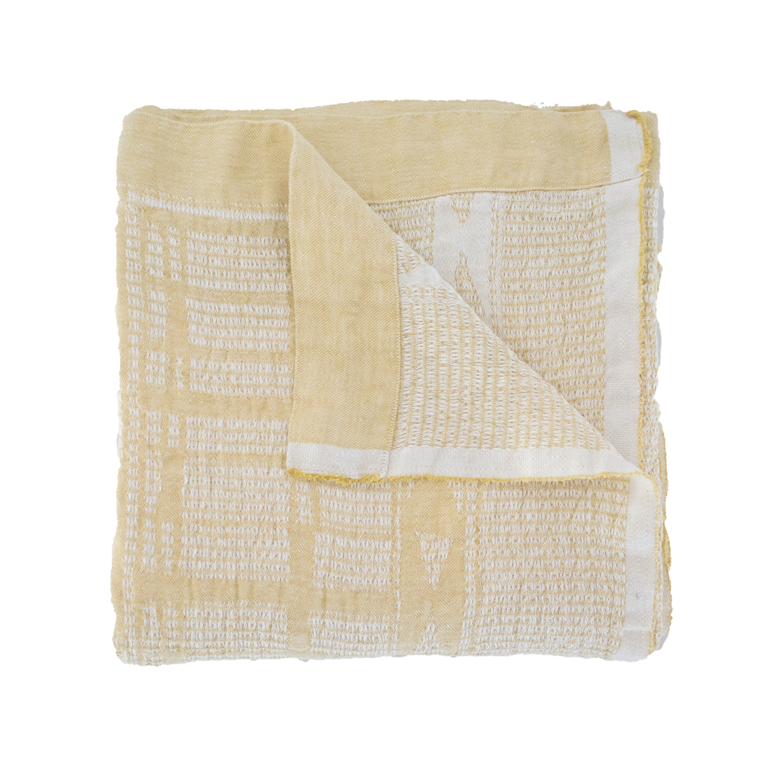 Bogolan Bed Throw Colour: Yellow/White