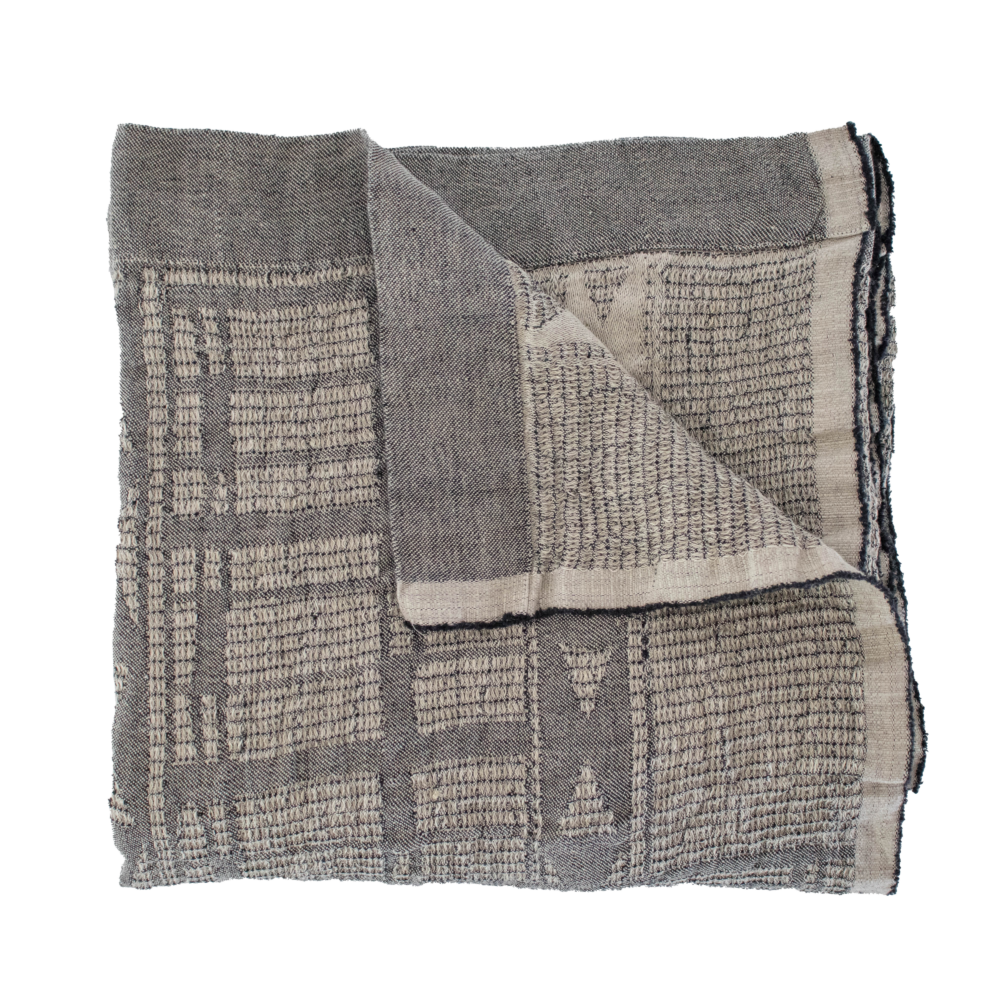 Bogolan Bed Throw           Colour: Charcoal on natural.