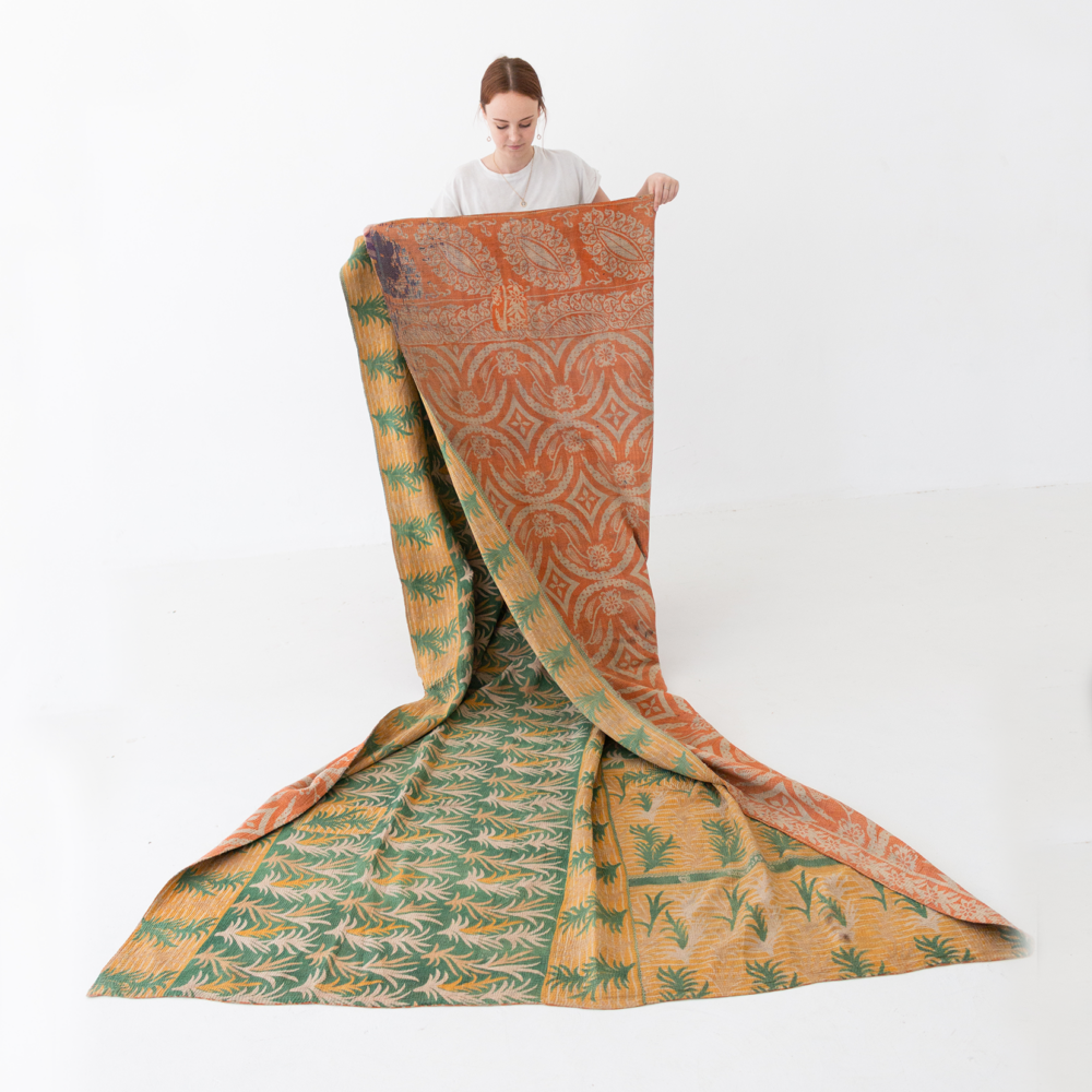 Fern Indian Kantha Quilt